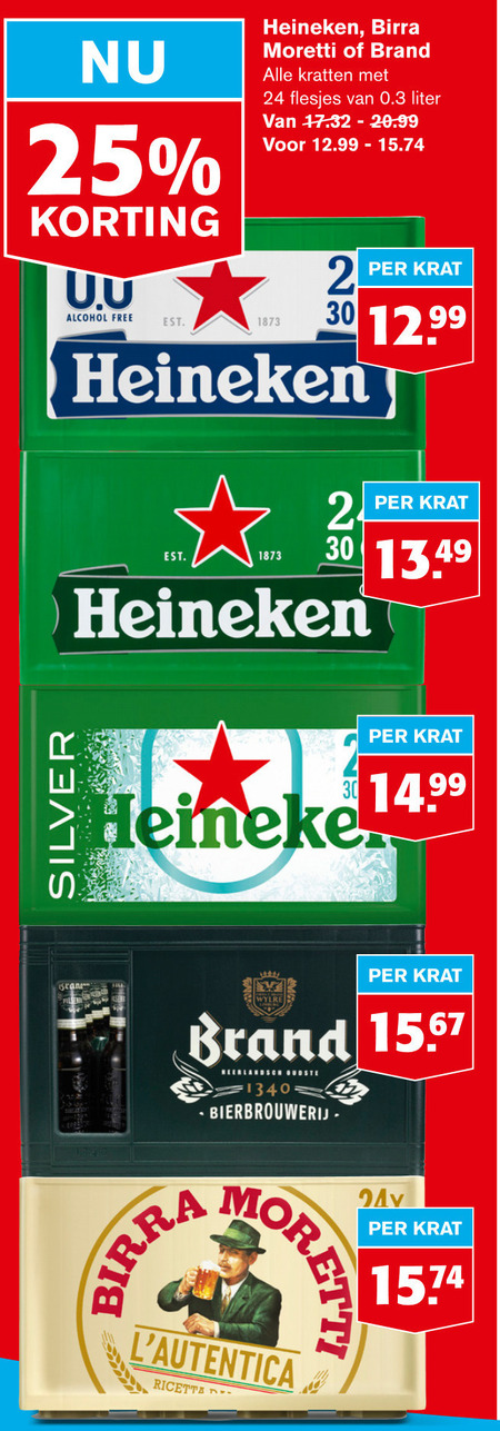 Heineken 0.0   krat bier folder aanbieding bij  Hoogvliet - details