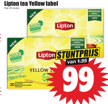 Lipton   thee folder aanbieding bij  Dirk - details