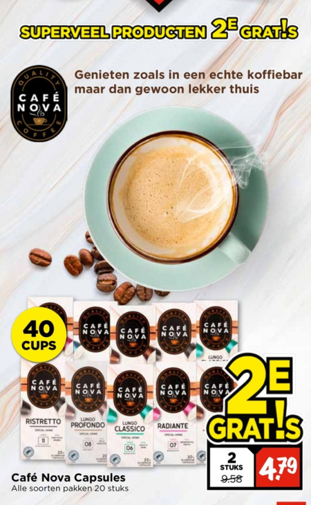 Cafe Nova   koffiecups folder aanbieding bij  Vomar - details