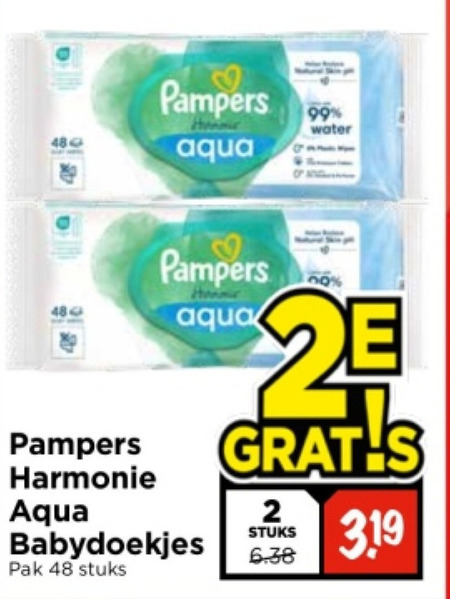 Pampers   billendoekjes folder aanbieding bij  Vomar - details