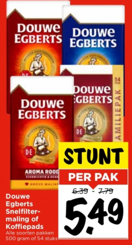 Douwe Egberts   koffiepad, koffie folder aanbieding bij  Vomar - details