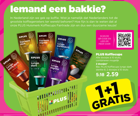 Plus Huismerk   koffiecups folder aanbieding bij  Plus Vandaag - details