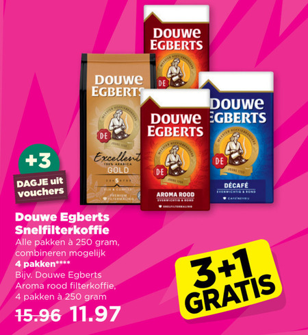 Douwe Egberts   koffie folder aanbieding bij  Plus - details