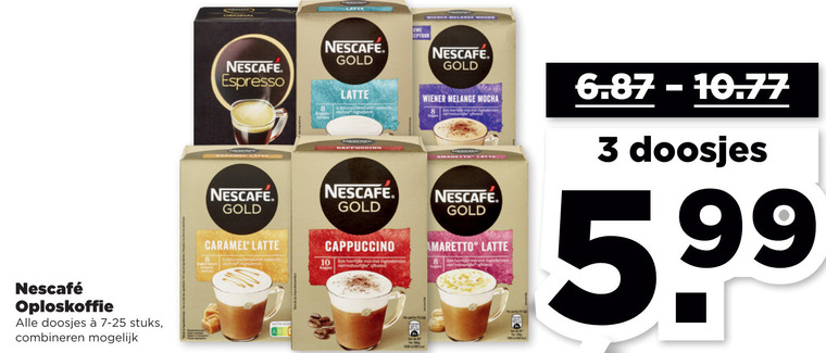 Nescafe   oploskoffie folder aanbieding bij  Plus - details