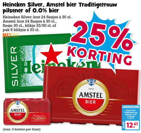 Heineken Silver   blikje bier, krat bier folder aanbieding bij  Boons Markt - details