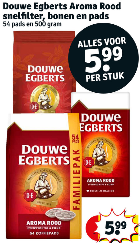 Douwe Egberts   koffiebonen, koffiepad folder aanbieding bij  Kruidvat - details