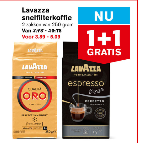 Lavazza   koffie folder aanbieding bij  Hoogvliet - details