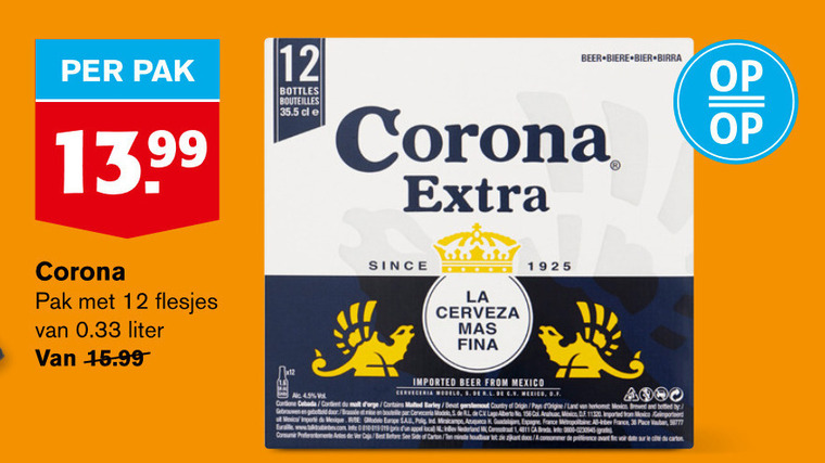 Corona   speciaalbier folder aanbieding bij  Hoogvliet - details