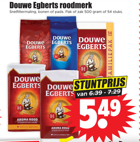 Douwe Egberts   koffiebonen, koffiepad folder aanbieding bij  Dirk - details