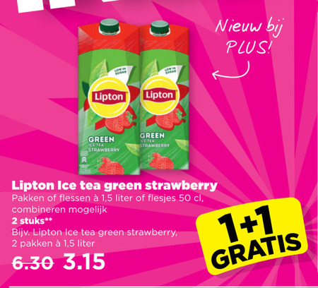 Lipton   ice tea folder aanbieding bij  Plus - details