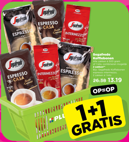 Segafredo   koffiebonen folder aanbieding bij  Plus - details