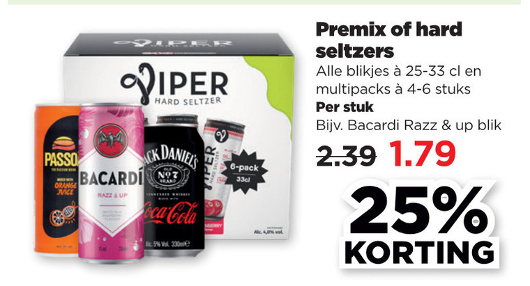 Bacardi   hard seltzer, mixdrank folder aanbieding bij  Plus - details