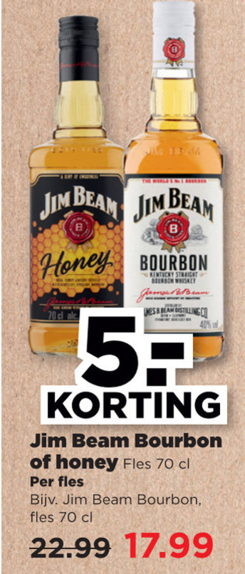 Jim Beam   bourbon folder aanbieding bij  Plus - details