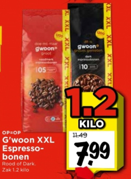 Gwoon   koffiebonen folder aanbieding bij  Vomar - details