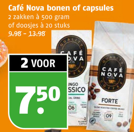 Cafe Nova   koffiebonen, koffiecups folder aanbieding bij  Poiesz - details