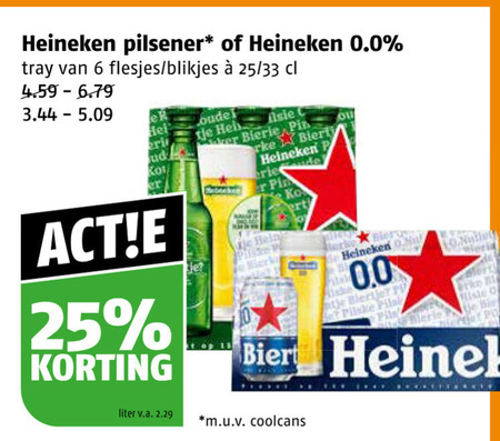 Heineken 0.0   blikje bier folder aanbieding bij  Poiesz - details