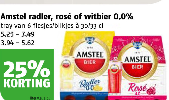 Amstel   radler bier, witbier folder aanbieding bij  Poiesz - details