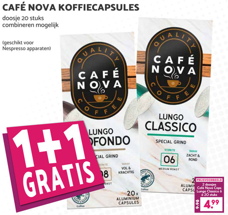 Cafe Nova   koffiecups folder aanbieding bij  Boons Markt - details