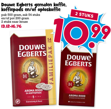 Douwe Egberts   oploskoffie, koffie folder aanbieding bij  Boons Markt - details