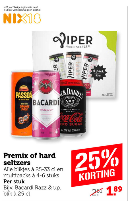 Bacardi   hard seltzer, mixdrank folder aanbieding bij  Coop - details