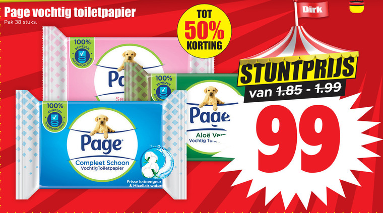 Page   vochtig toiletpapier folder aanbieding bij  Dirk - details