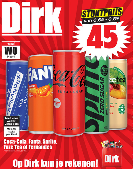 Coca-Cola   ice tea, cola folder aanbieding bij  Dirk - details