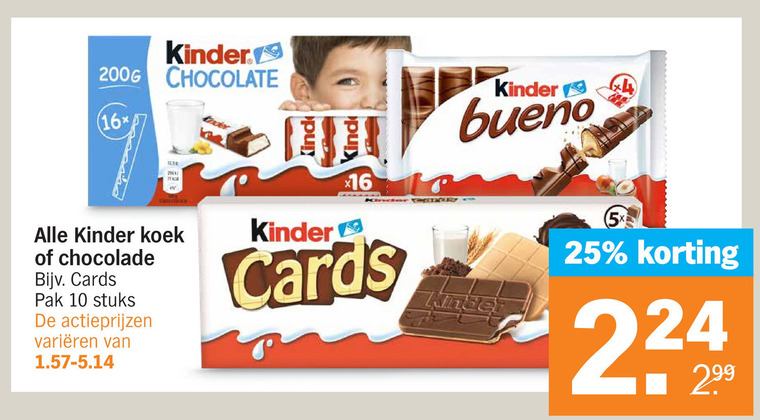 Kinder Bueno   chocolade folder aanbieding bij  Albert Heijn - details