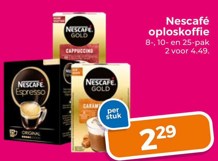 Nescafe   oploskoffie folder aanbieding bij  Trekpleister - details