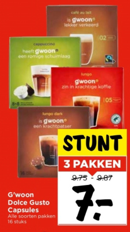 Gwoon   dolce gusto capsules folder aanbieding bij  Vomar - details