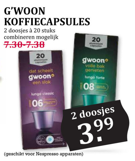 Gwoon   koffiecups folder aanbieding bij  Boons Markt - details