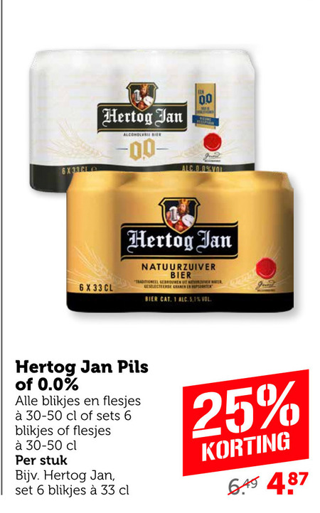 Hertog Jan   alcoholvrij bier, blikje bier folder aanbieding bij  Coop - details