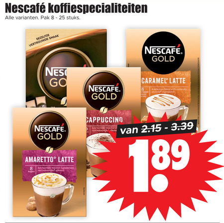 Nescafe   oploskoffie folder aanbieding bij  Dirk - details