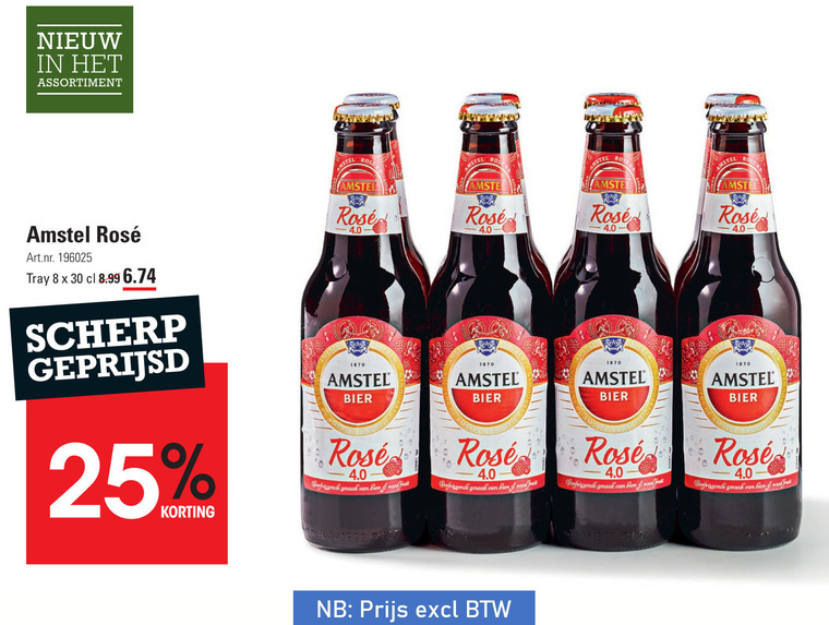 Amstel   rose bier folder aanbieding bij  Sligro - details