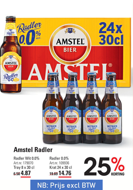 Amstel   radler bier folder aanbieding bij  Sligro - details