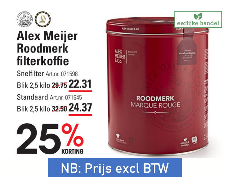 Alex Meijer   koffie folder aanbieding bij  Sligro - details