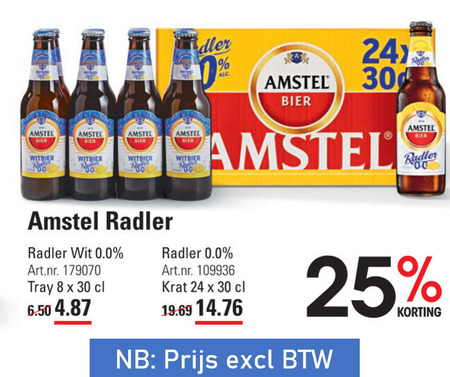 Amstel   radler bier folder aanbieding bij  Sligro - details