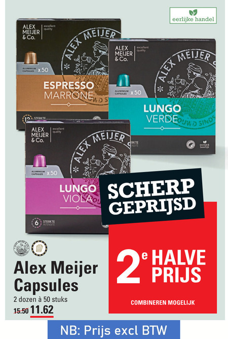 Alex Meijer   koffiecups folder aanbieding bij  Sligro - details