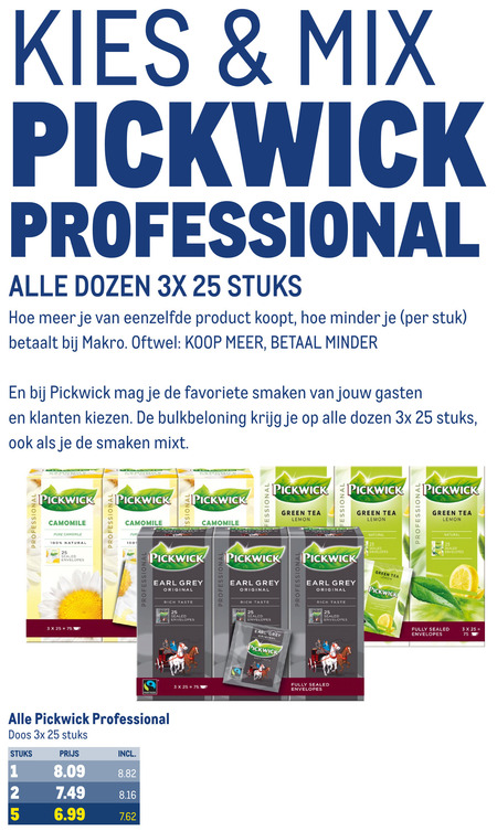 Pickwick   thee folder aanbieding bij  Makro - details