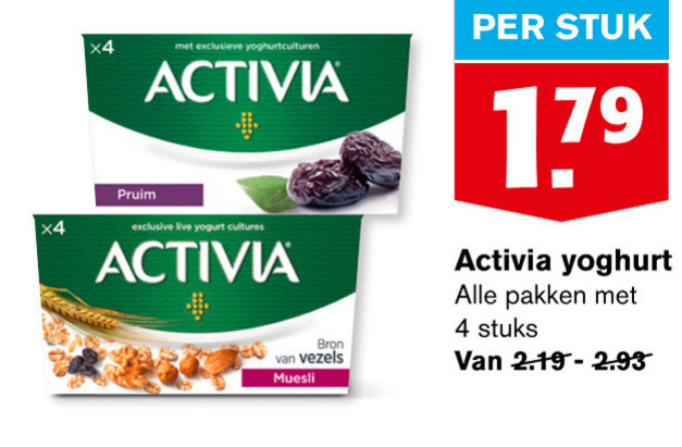 Danone Activia   vruchtenyoghurt folder aanbieding bij  Hoogvliet - details