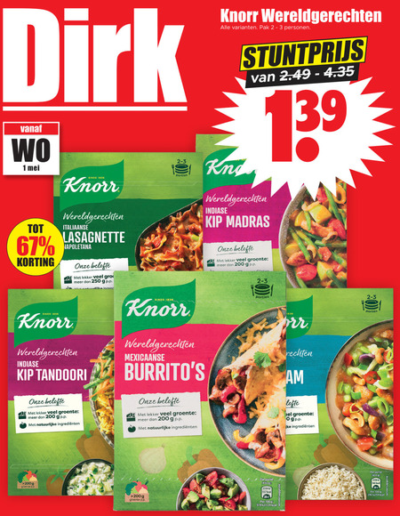 Knorr   maaltijdmix folder aanbieding bij  Dirk - details