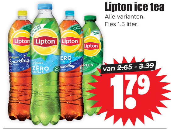 Lipton   ice tea folder aanbieding bij  Dirk - details