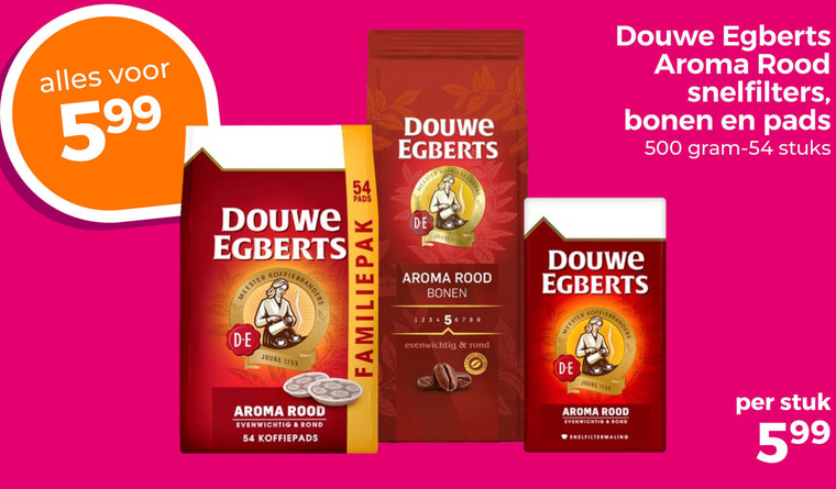 Douwe Egberts   koffiebonen, koffiepad folder aanbieding bij  Trekpleister - details