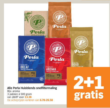 Perla   koffie folder aanbieding bij  Albert Heijn - details