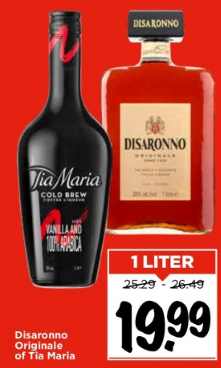 Disaronno   amaretto, likeur folder aanbieding bij  Vomar - details