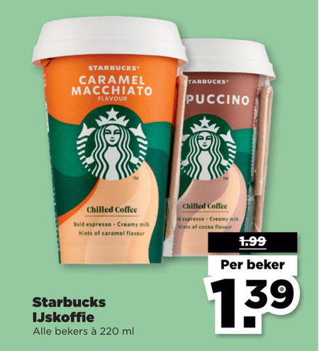 Starbucks   ijskoffie folder aanbieding bij  Plus Vandaag - details