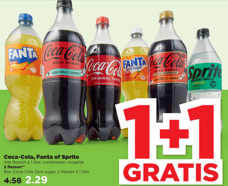 Coca-Cola   frisdrank, cola folder aanbieding bij  Plus - details