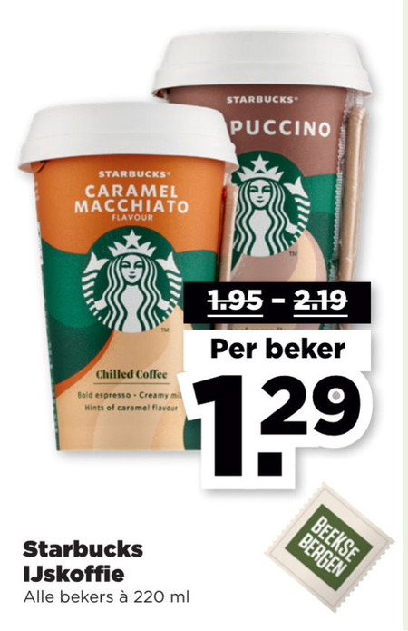 Starbucks   ijskoffie folder aanbieding bij  Plus - details