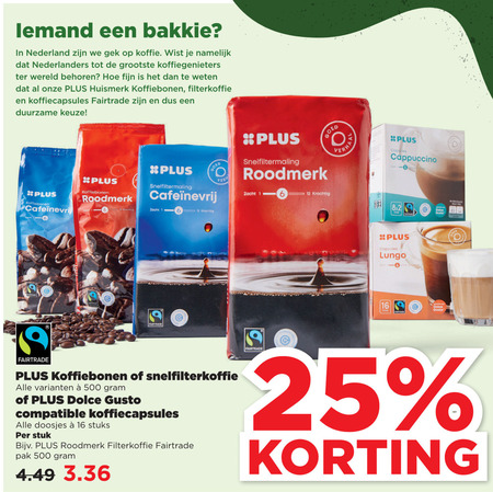 Plus Huismerk   koffiebonen, koffie folder aanbieding bij  Plus - details