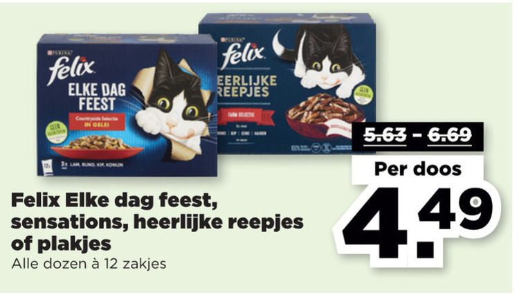 Felix   kattenvoer folder aanbieding bij  Plus - details