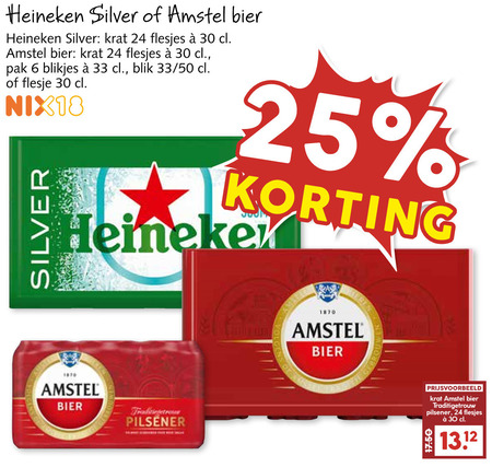 Heineken Silver   krat bier, blikje bier folder aanbieding bij  MCD Supermarkt Basis - details